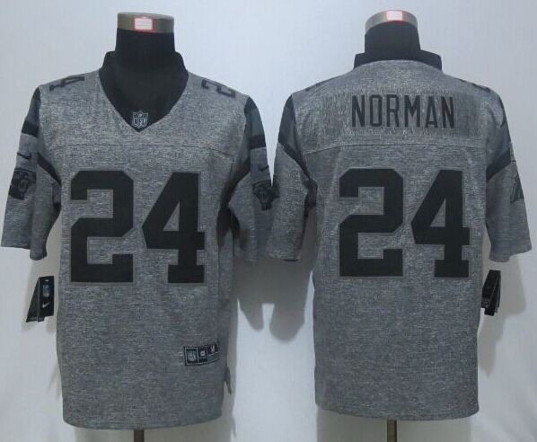 Nike Panthers 24 Josh Norman Grey Gridiron Grey Limited Jersey