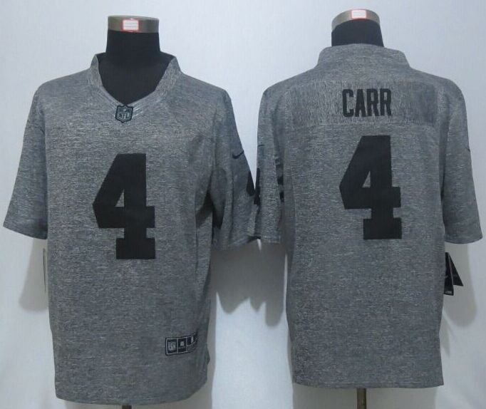 Nike Raiders 4 Derek Carr Grey Gridiron Grey Limited Jersey