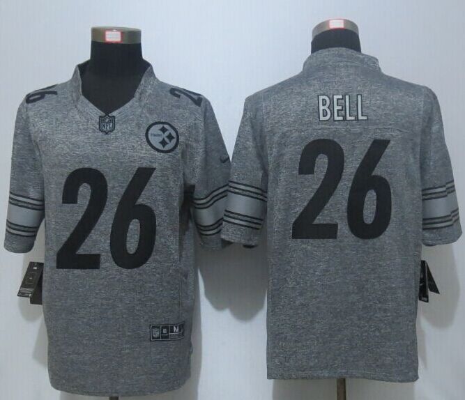 Nike Steelers 26 Le'Veon Bell Grey Gridiron Grey Limited Jersey