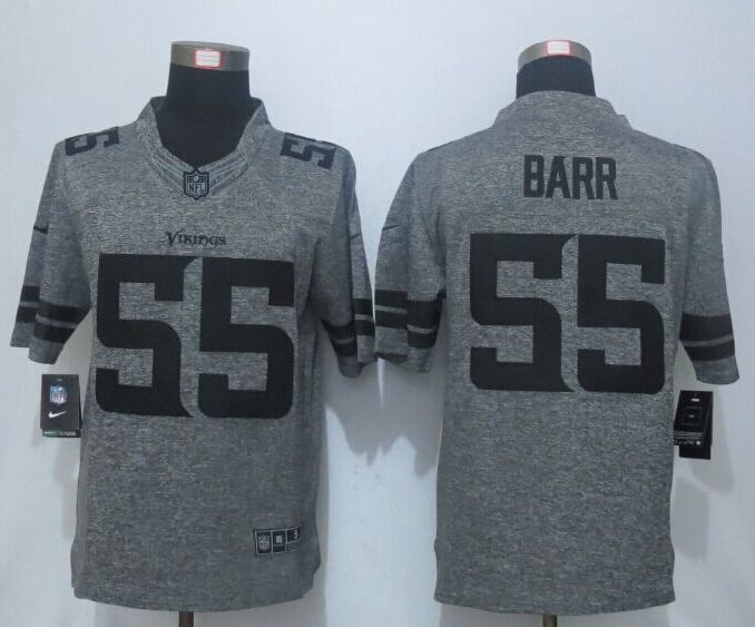 Nike Vikings 55 Anthony Barr Grey Gridiron Grey Limited Jersey