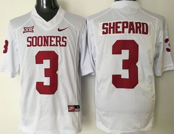 Oklahoma Sooners 3 Sterling Shepard White College Jersey - Click Image to Close