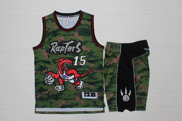 Raptors 15 Vince Carter Camo Swingman Jersey(With Shorts) - Click Image to Close