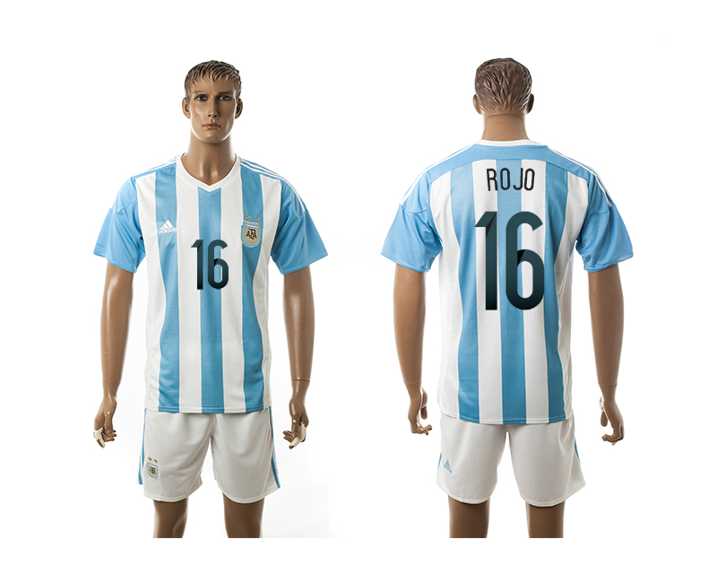 Argentina 16 ROJO Home 2016 Copa America Centenario Soccer Jersey
