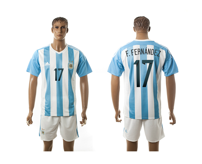Argentina 17 F.FERNANDEZ Home 2016 Copa America Centenario Soccer Jersey Argentina 17 F.FERNANDEZ Home 2016 Copa America Centenario Soccer Jersey