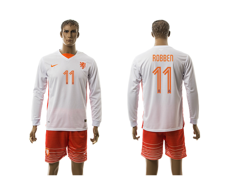 2016-17 Netherlands 11 ROBBEN Away Long Sleeve Jersey