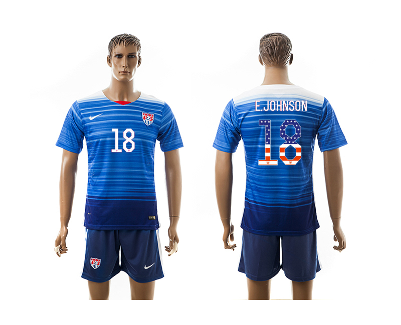2016-17 USA 18 E.Johnson Independence Day Away Jersey