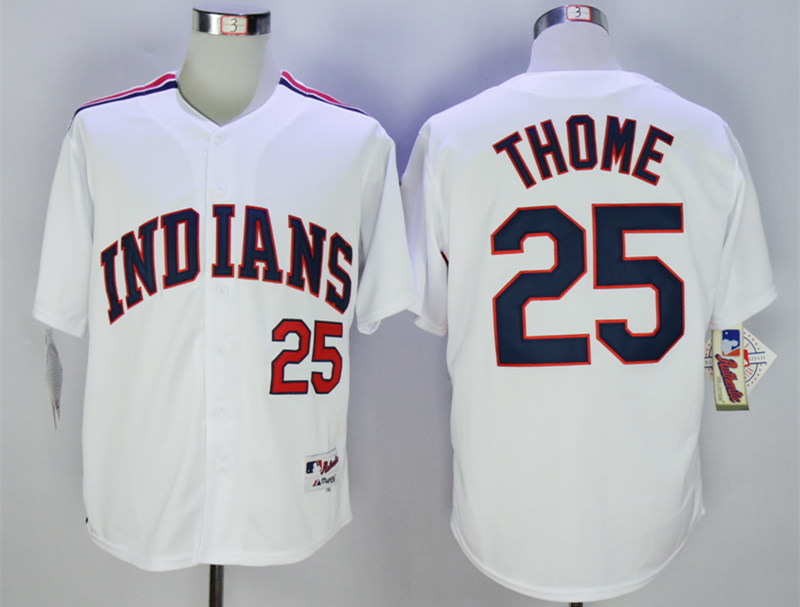 Indians 25 Jim Thome White 1978 Throwback Jersey