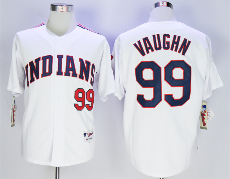 Indians 99 Ricky Vaughn White Jersey