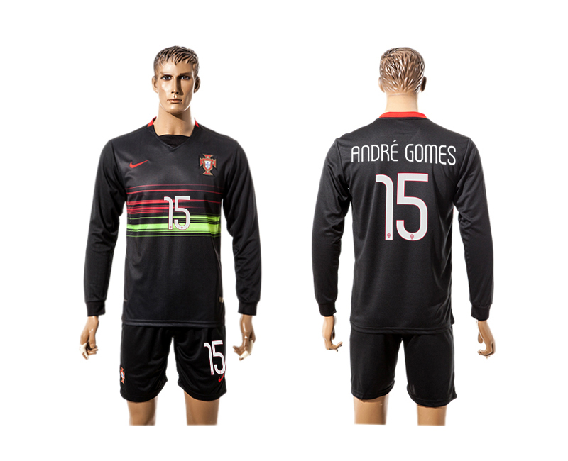 Portugal 15 ANDRE GOMES UEFA Euro 2016 Away Long Sleeve Jersey