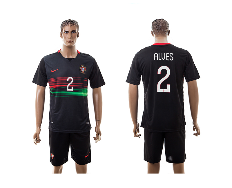 Portugal 2 ALVES Away UEFA Euro 2016 Jersey