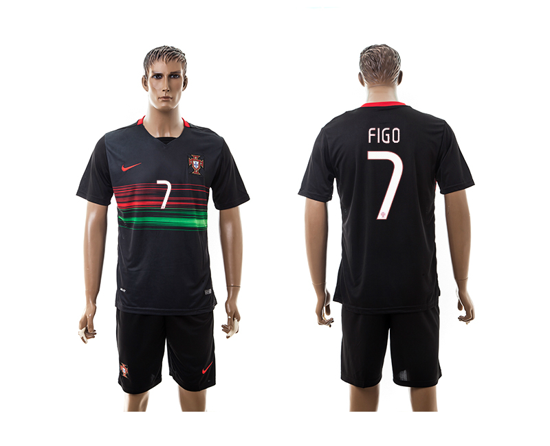 Portugal 7 FIGO Away UEFA Euro 2016 Jersey
