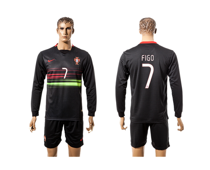 Portugal 7 FIGO UEFA Euro 2016 Away Long Sleeve Jersey