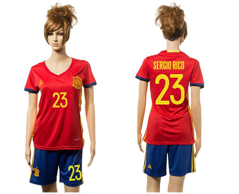Spain 23 SERGIO RICO Home Women UEFA Euro 2016 Jersey