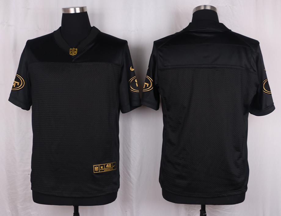 Nike 49ers Customized Pro Line Black Gold Collection Elite Jersey