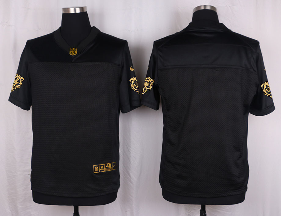 Nike Bears Customized Pro Line Black Gold Collection Elite Jersey