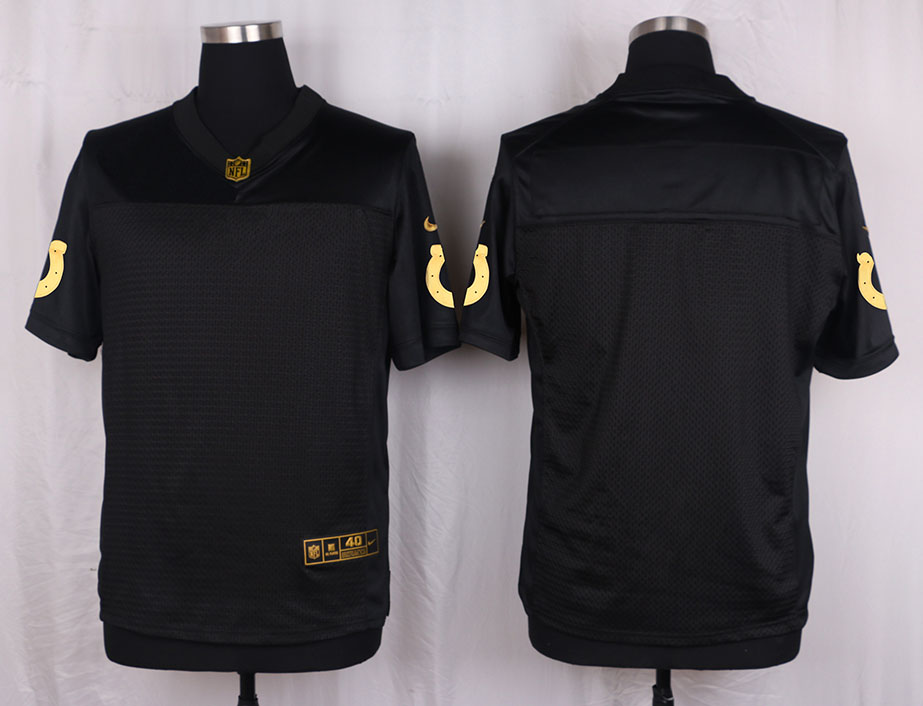 Nike Colts Customized Pro Line Black Gold Collection Elite Jersey