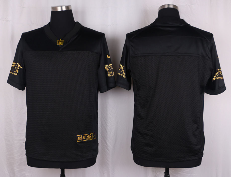 Nike Panthers Customized Pro Line Black Gold Collection Elite Jersey