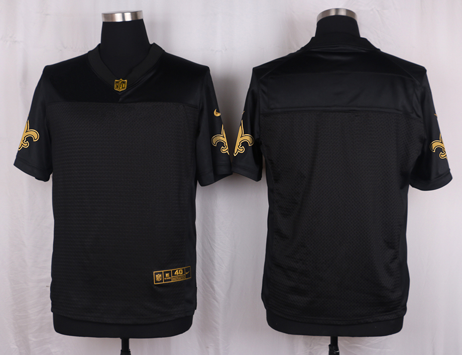 Nike Saints Customized Pro Line Black Gold Collection Elite Jersey