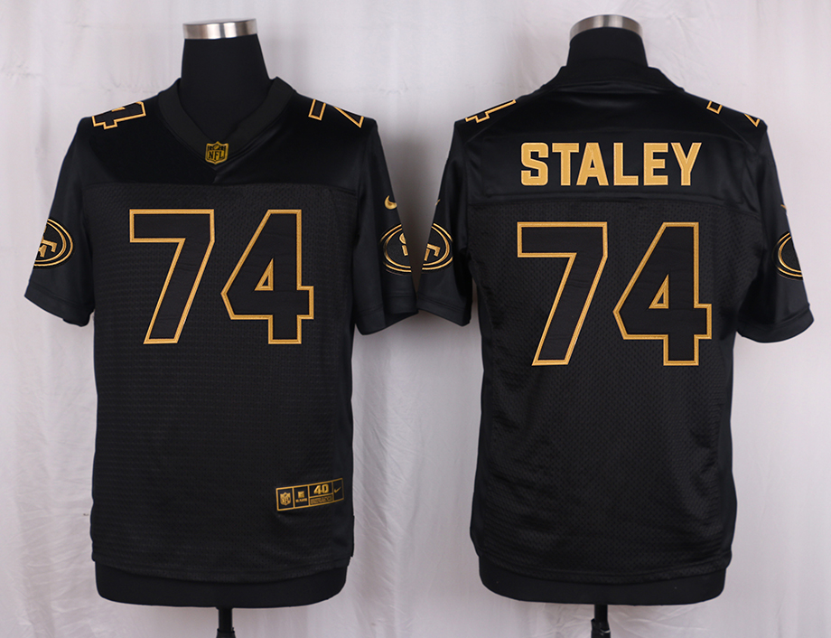Nike 49ers 74 Joe Stanley Pro Line Black Gold Collection Elite Jersey