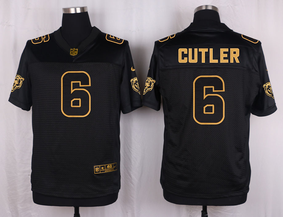 Nike Bears 6 Jay Cutler Pro Line Black Gold Collection Elite Jersey