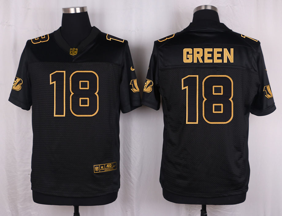 Nike Bengals 18 A.J. Green Pro Line Black Gold Collection Elite Jersey