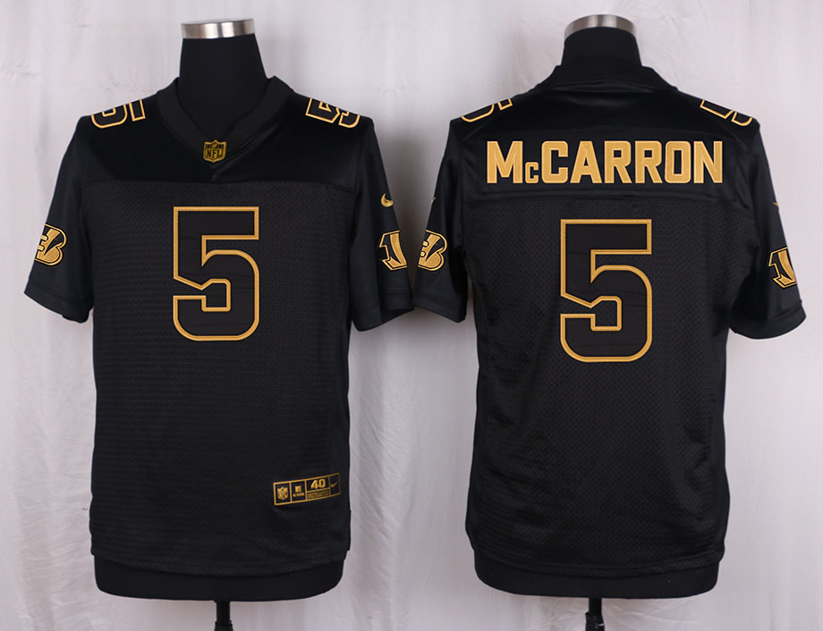 Nike Bengals 5 AJ McCarron Pro Line Black Gold Collection Elite Jersey
