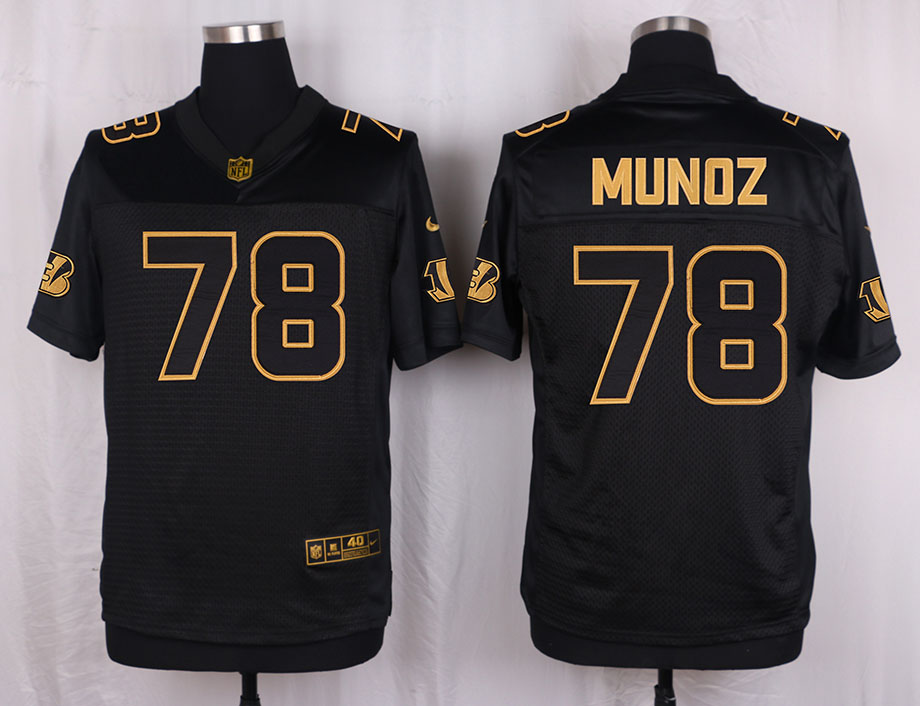 Nike Bengals 78 Anthony Munoz Pro Line Black Gold Collection Elite Jersey
