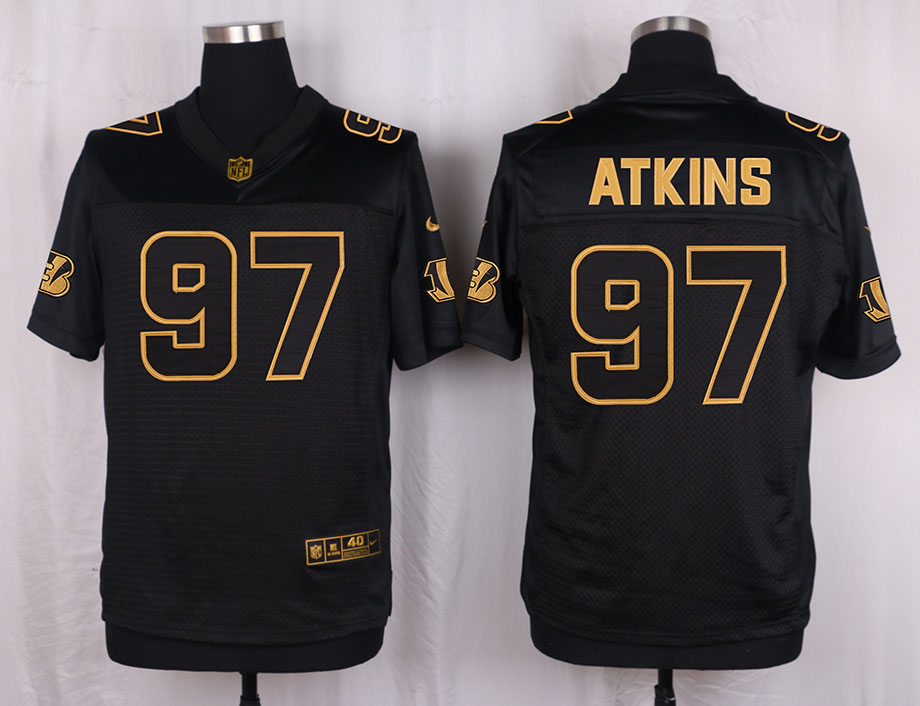 Nike Bengals 97 Geno Atkins Pro Line Black Gold Collection Elite Jersey