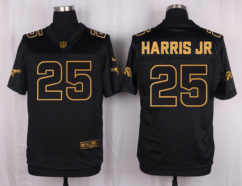 Nike Broncos 25 Chris Harris Jr Pro Line Black Gold Collection Elite Jersey