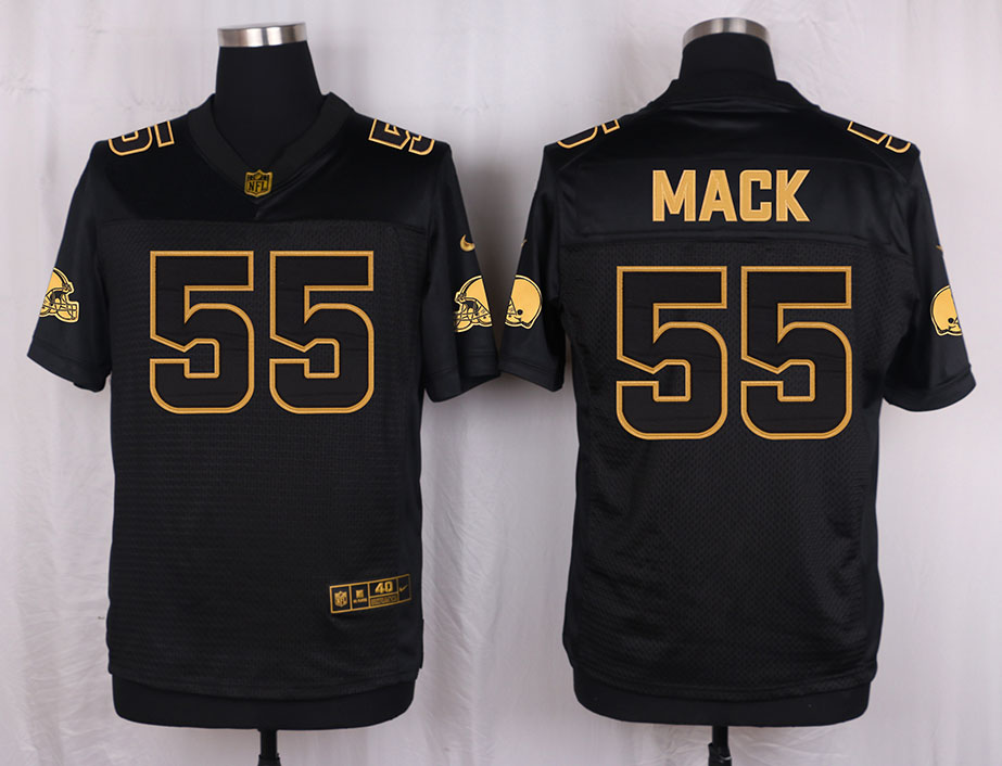 Nike Browns 55 Alex Mack Pro Line Black Gold Collection Elite Jersey