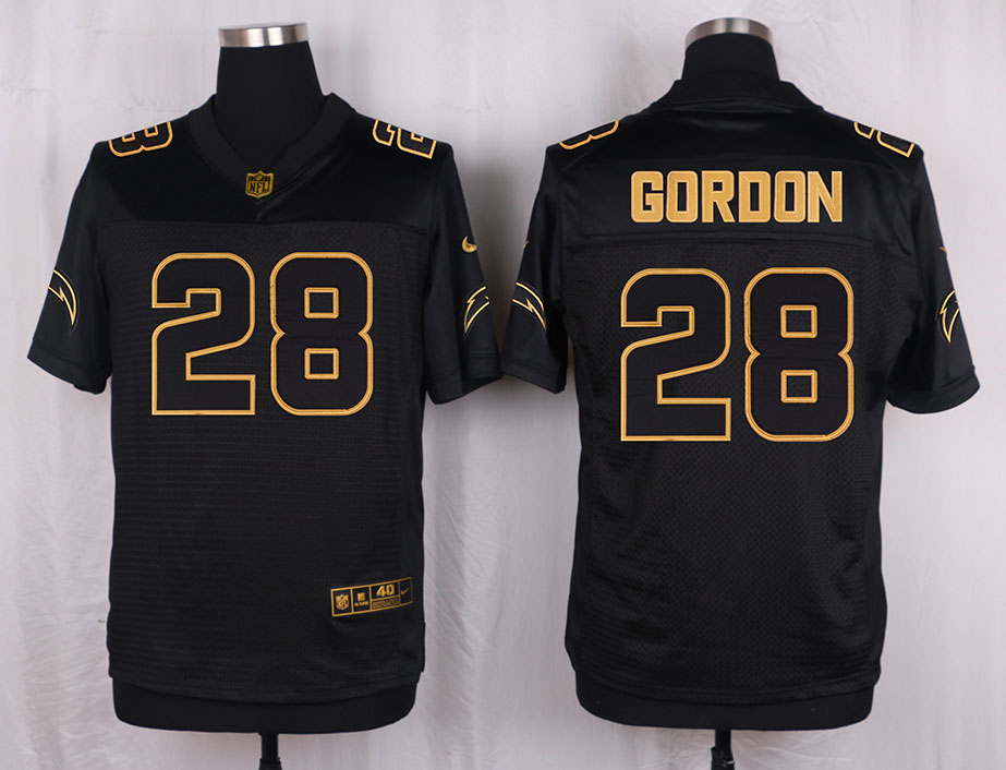 Nike Chargers 28 Melvin Gordon Pro Line Black Gold Collection Elite Jersey