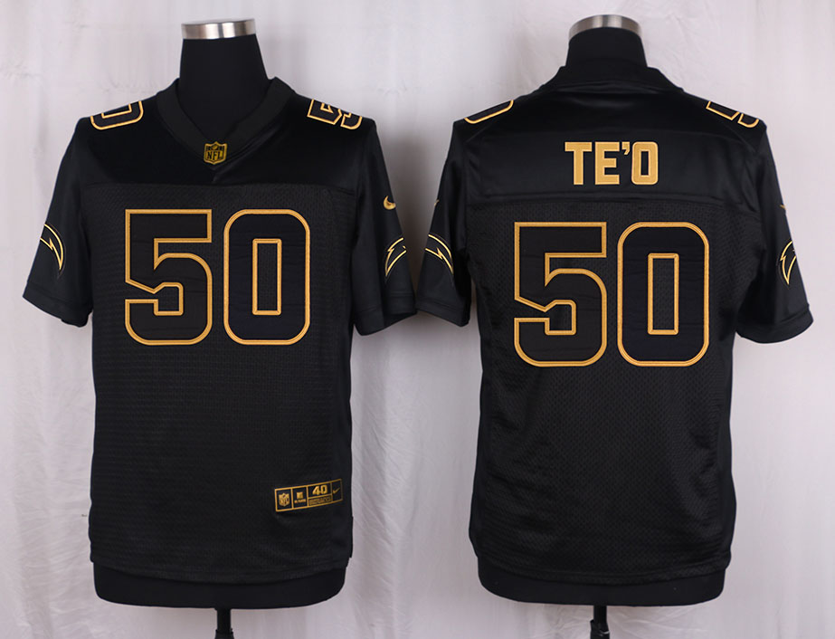 Nike Chargers 50 Manti Te'o Pro Line Black Gold Collection Elite Jersey