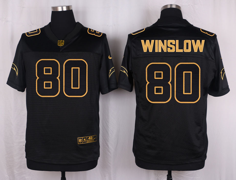 Nike Chargers 80 Kellen Winslow Pro Line Black Gold Collection Elite Jersey