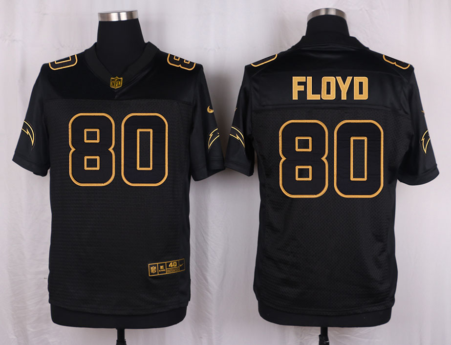 Nike Chargers 80 Malcom Floyd Pro Line Black Gold Collection Elite Jersey