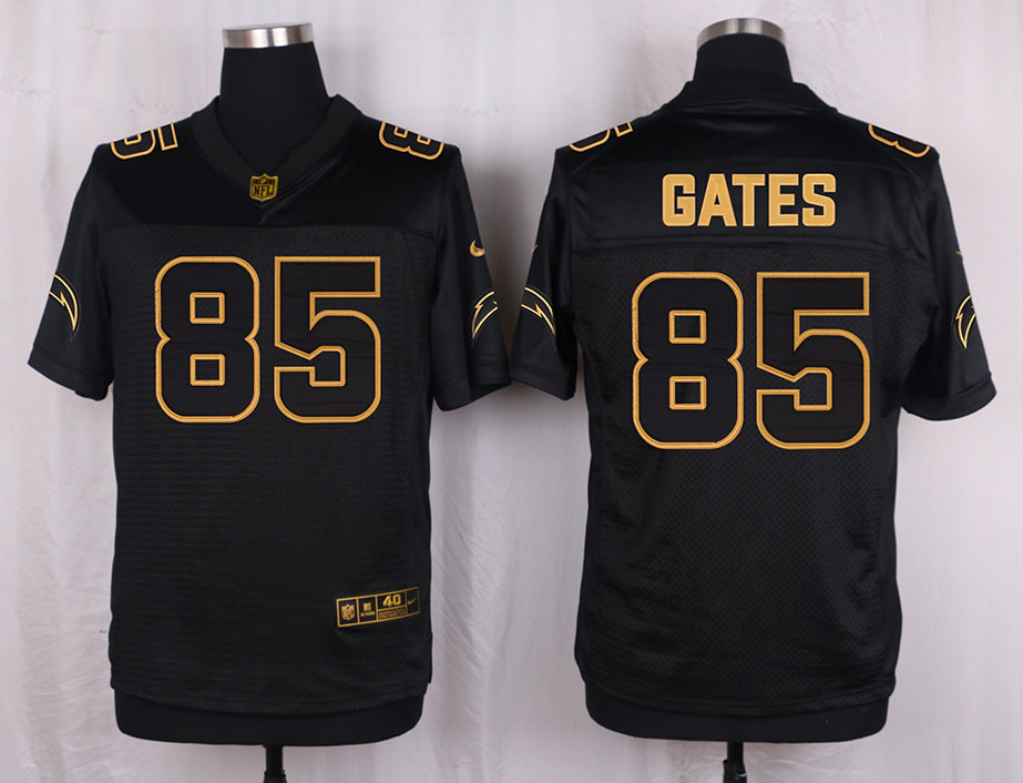 Nike Chargers 85 Antonio Gates Pro Line Black Gold Collection Elite Jersey