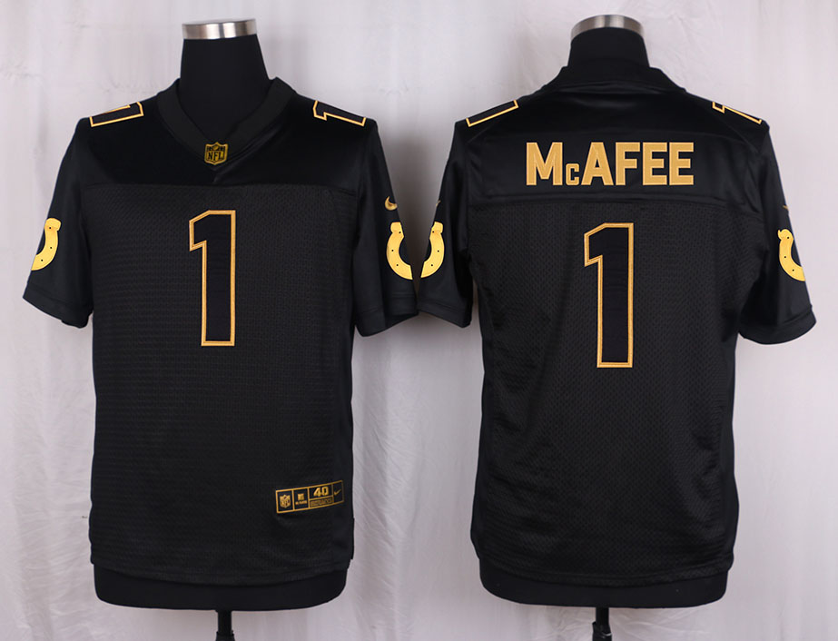 Nike Colts 1 Pat McAfee Pro Line Black Gold Collection Elite Jersey