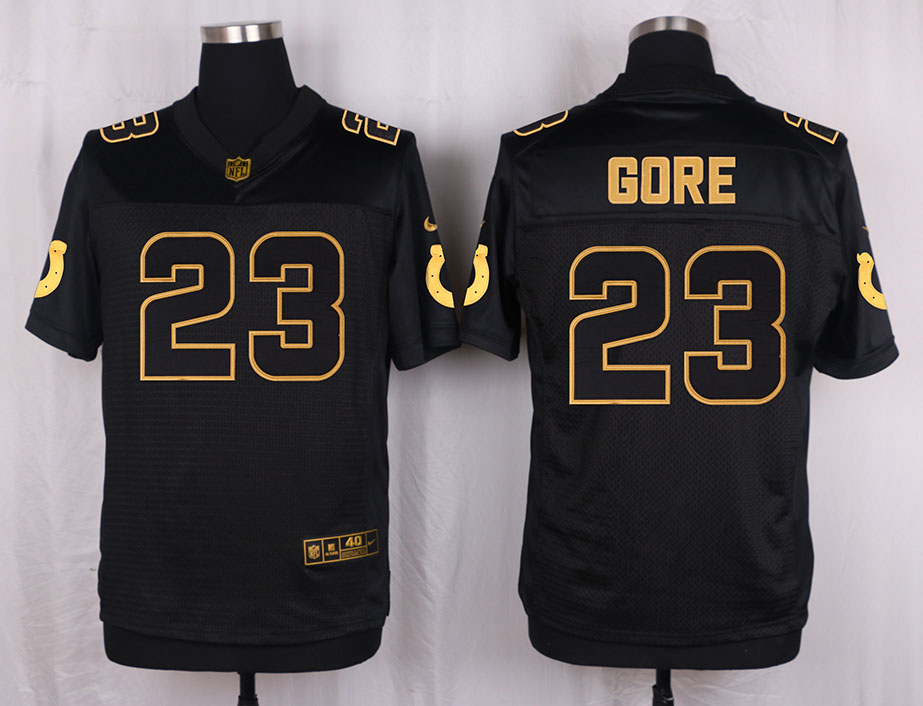 Nike Colts 23 Frank Gore Pro Line Black Gold Collection Elite Jersey