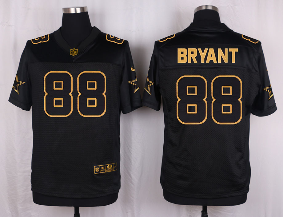 Nike Cowboys 88 Dez Bryant Pro Line Black Gold Collection Elite Jersey