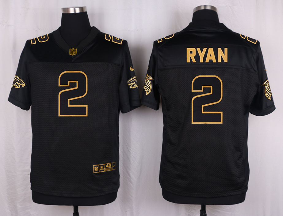 Nike Falcons 2 Matt Ryan Pro Line Black Gold Collection Elite Jersey