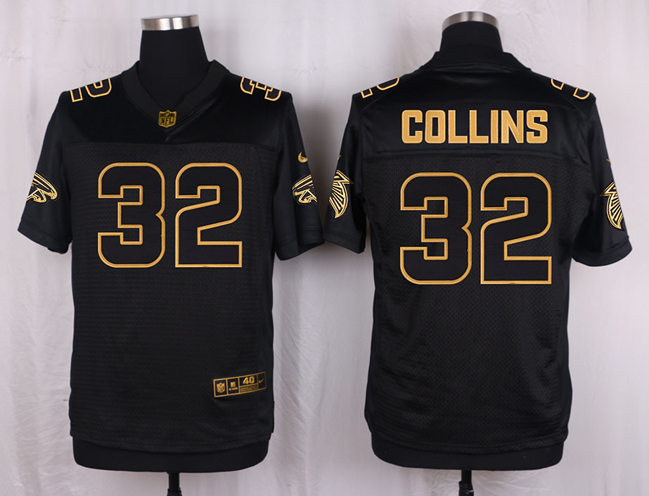Nike Falcons 32 Jalen Collins Pro Line Black Gold Collection Elite Jersey