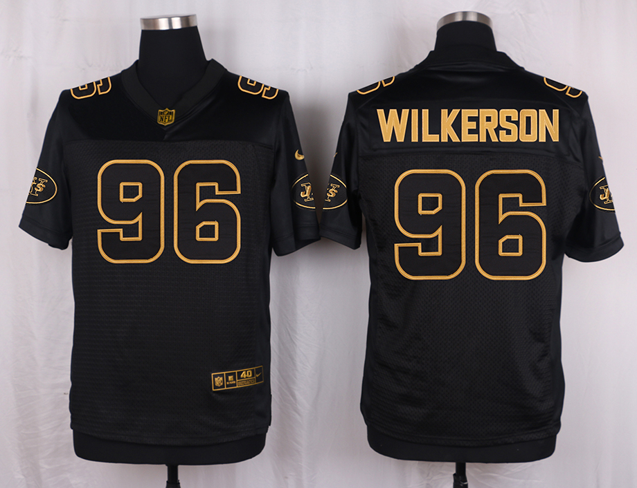 Nike Jets 96 Muhammad Wilkerson Pro Line Black Gold Collection Elite Jersey