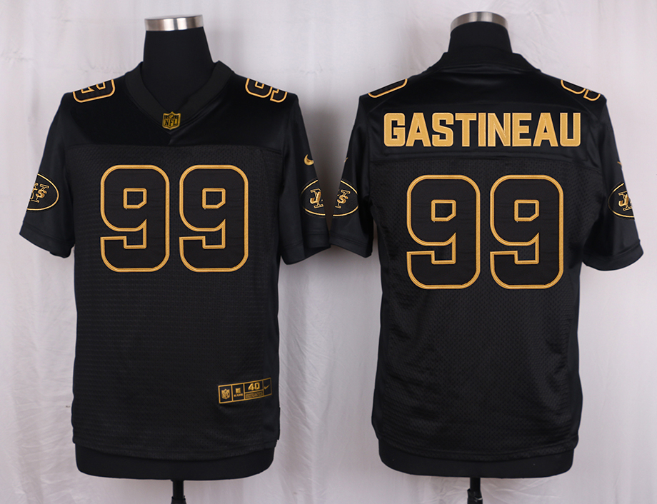 Nike Jets 99 Mark Gastineau Pro Line Black Gold Collection Elite Jersey