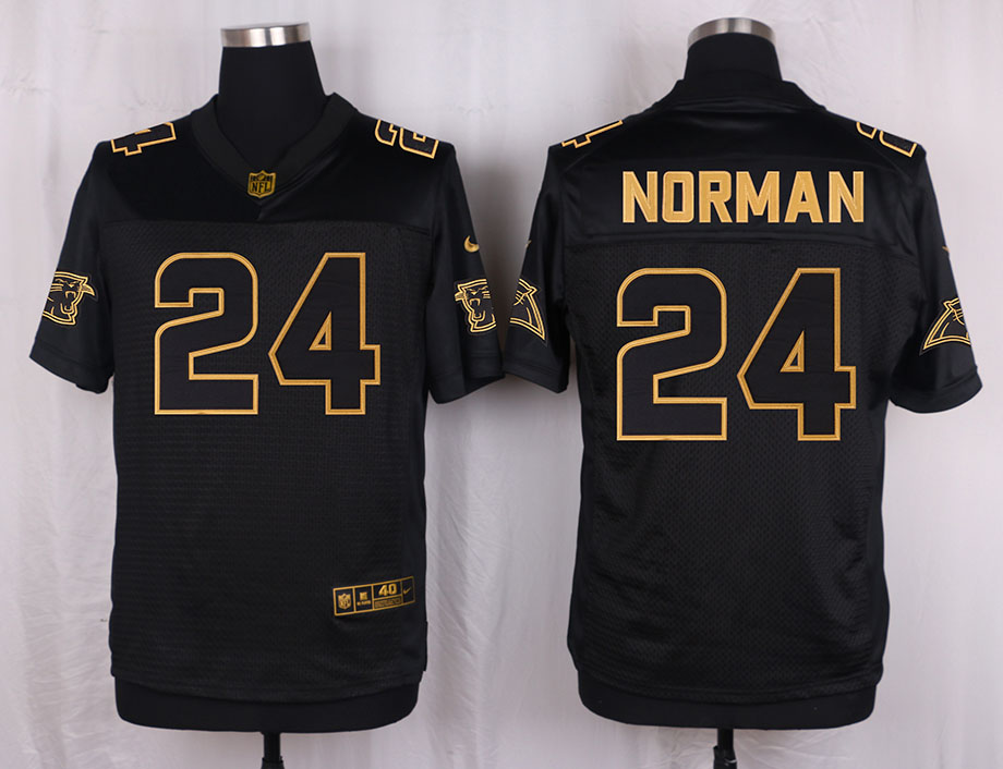 Nike Panthers 24 Josh Norman Pro Line Black Gold Collection Elite Jersey
