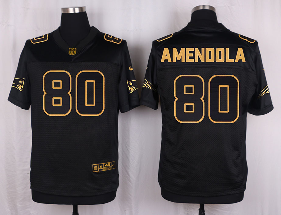 Nike Patriots 80 Danny Amendola Pro Line Black Gold Collection Elite Jersey