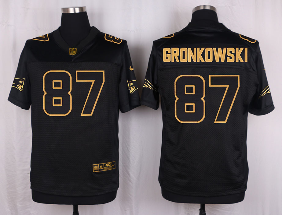Nike Patriots 87 Rob Gronkowski Pro Line Black Gold Collection Elite Jersey
