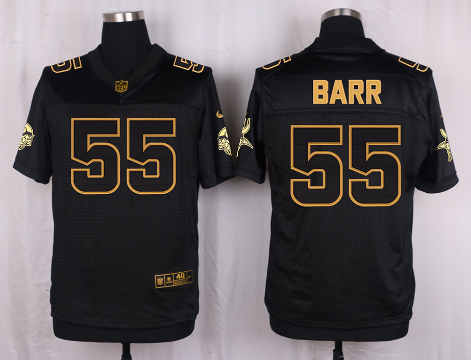 Nike Vikings 55 Anthony Barr Pro Line Black Gold Collection Elite Jersey