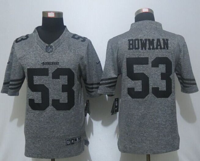 Nike 49ers 53 NaVorro Bowman Grey Gridiron Grey Limited Jersey Nike 49ers 53 NaVorro Bowman Grey Gridiron Grey Limited Jersey