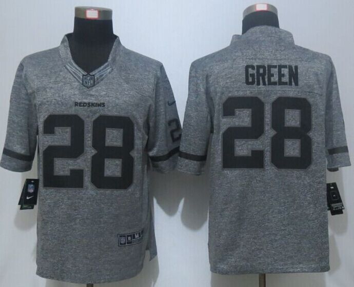 Nike Redskins 28 Darrell Green Grey Gridiron Grey Limited Jersey