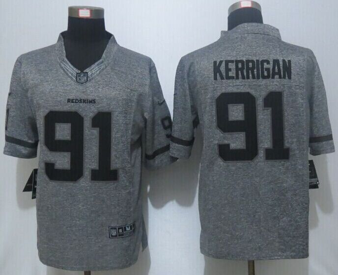 Nike Redskins 91 Ryan Kerrigan Grey Gridiron Grey Limited Jersey