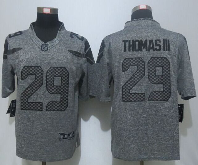 Nike Seahawks 29 Earl Thomas III Grey Gridiron Grey Limited Jersey